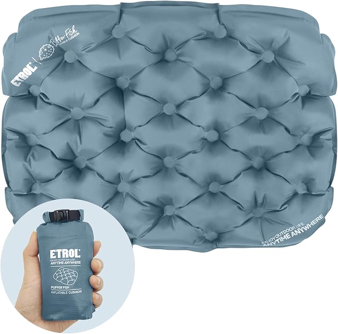 Inflatable Seat CushionPortable Lightweight Travel Air Sitting Pad - 17.3''x13.4''x2''Moisture and Water Resistant Camping Chair Mat for Outdoor Office Stadium Bleacher Airplane Car