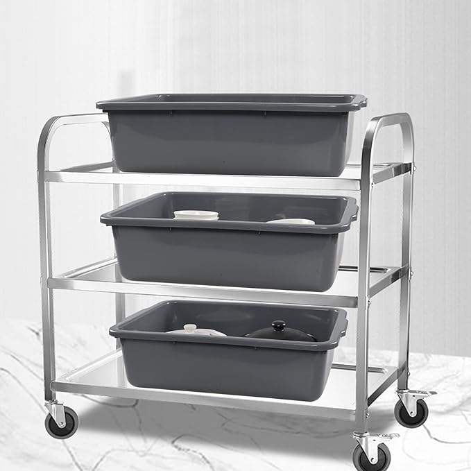34 L Plastic Bus Tubs Commercial Large Bus Box 4 Packs