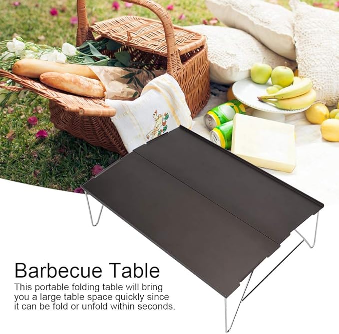 Portable Outdoor Hiking Folding Aluminium Table Picnic BBQ Dining Compact Lightweight Easy Install for Camping Fishing