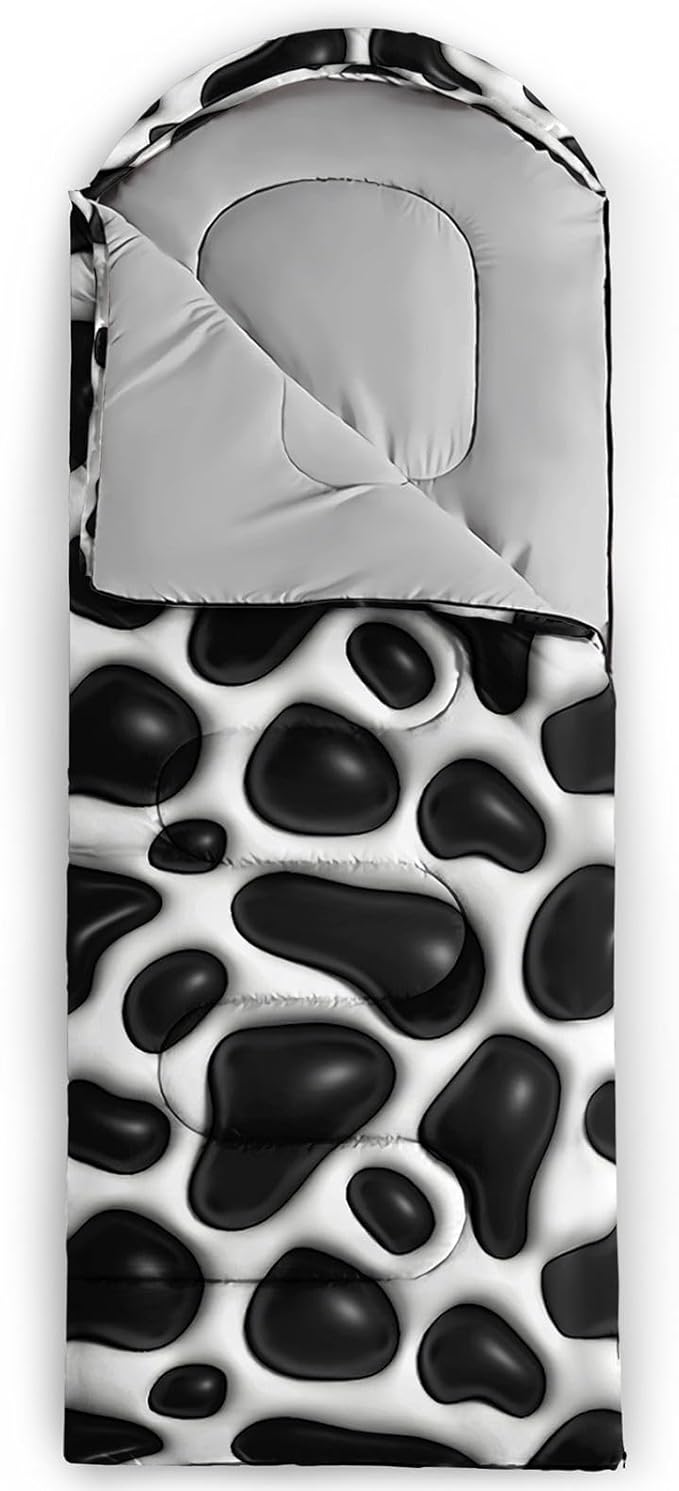 Kids Sleeping Bag for Boys Girls3D Pink Stars Print-Lightweight Warm Portable Outdoor Indoor-Waterproof Cold Weather Resistant Sleeping Bag for Camping Hiking