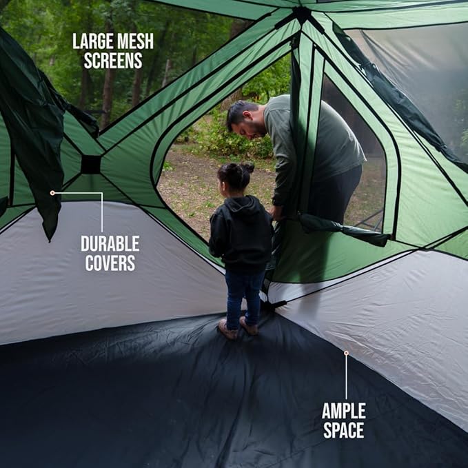Instant Pop Up Camping Tent for 4-6 People | High-End All-Season Tent with Mesh Windows Waterproof Rainfly &amp Tool-Free Setup | Easy Setup Outdoor Tent for Overlanding &amp Camping by North Haven