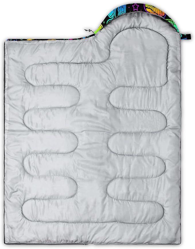 AILONEN Outer Space Astronaut Camping Sleeping BagsLightweight &amp Waterproof3 Season Warm &amp Cool WeatherCartoon Sleeping Bags for KidsBoys Girls TravellingOutdoors