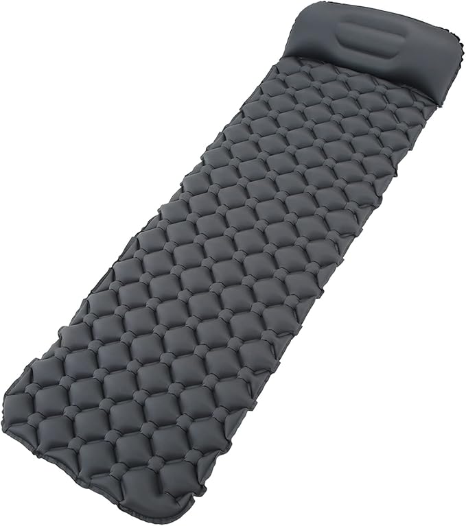 Outdoor Sleeping Mattress Camping Sleeping Pad Inflatable Sleeping Mat with TPU Sealing Coating and Head Pillow Portable Sleeping Mat for Backpacking Hiking Travel