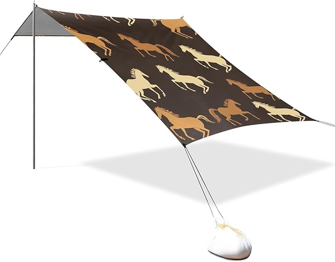 Animal HorseCamping Sun Shelters 9.2 x 10.5 FT Beach Canopy Tent Sun Shade with Carrying Bag for Camping Trips Fishing Backyard Fun or Picnics 21341673