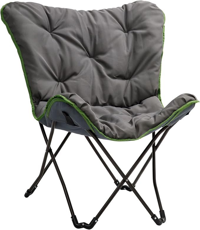 SunnyFeel Oversized XL Padded Camping Chair Outdoor Butterfly Chair Portable Folding Large Camp Lounge Chairs Padded Living Room Indoor Chairs Lawn Chairs for BeachTailgatingSport EventsPicnic