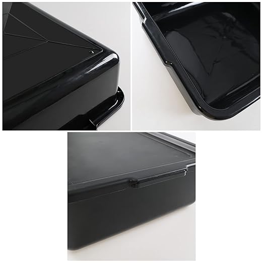 13 L Commercial Bus Tubs with Lid 3-Pack Plastic Bus Box Black