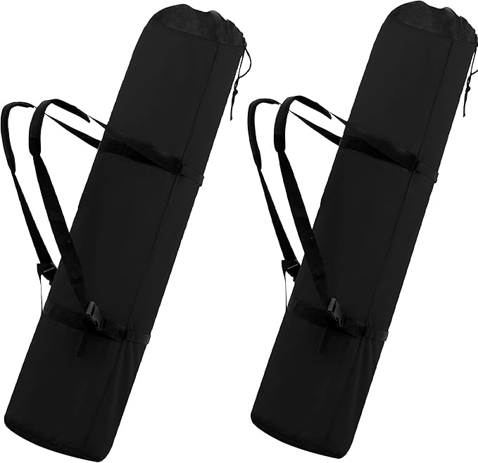 900D Oxford 48 Extra-Long Camping Chair Bag with Foam-Padded Shoulder Straps &amp Adjustable Strap with Side-Release Buckles (2 Pack Black XL)