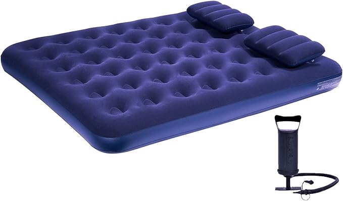 DIMAR GARDEN Queen Size Camping Air Mattress Inflatable Bed with PillowInclude Hand Pump