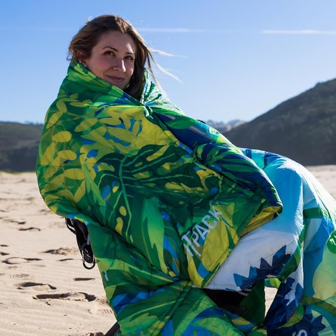 Sitpack Thermal Blanket - Lightweight Packable Puffy Waterproof and Packable Camping Blanket for Travel Beach Hammock and Outdoor Use