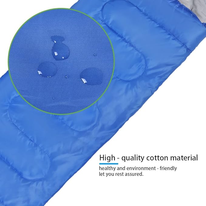 Lightweight Sleeping Bag for Adults | Cotton Envelope Design for Travel/Camping/Hiking | Portable with Storage Bag | Sturdy Dual Zipper 10℃ - 20℃ Comfort Range