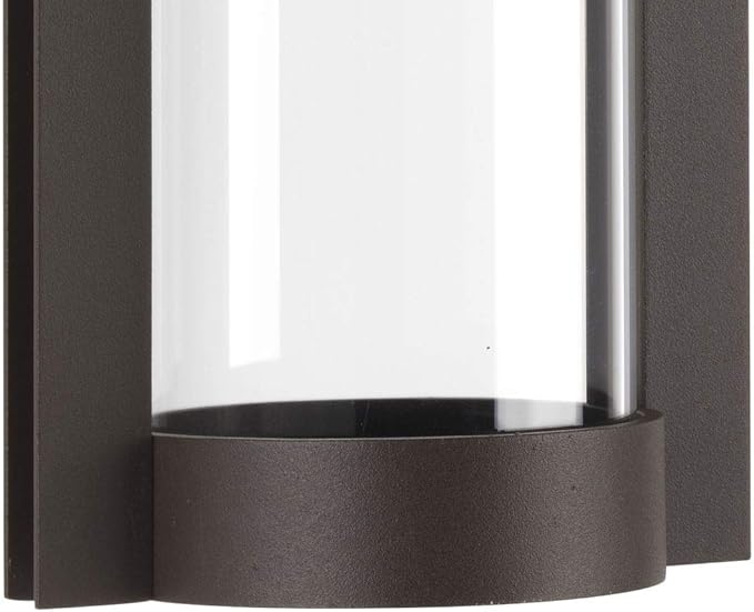 Progress Lighting Z-1030 LED Collection 1-Light Clear Glass Modern Outdoor Medium Wall Lantern Light Antique Bronze