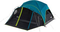 Coleman Carlsbad 4 Person Dark Room Dome Camping Tent with Screen Room E Ports Side Windows and WeatherTec System Teal Blue/Black