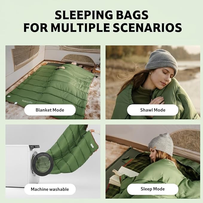 Naturehike Flannel Big and Tall Sleeping Bag for Adults Cold Weather Sleeping Bag for All Seasons XXL Sleeping Bags for Camping Hiking Hunting Compression Sack Included