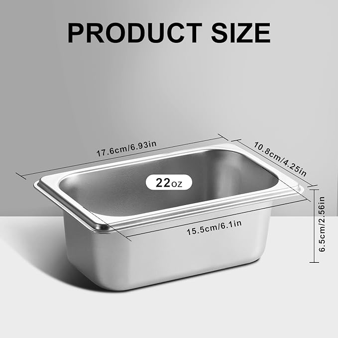GOLDEN KEY 10 Pcs Stainless Steel Steam Table Pans1/9 Size x 2.5 Inch Commercial Food PansStackable Commercial Anti-Jam Hotel PansCatering Storage Metal Food Pan for Home Restaurant Buffet