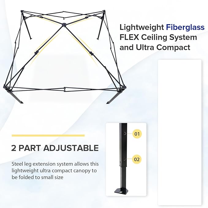 EAGLE PEAK Flex Compact 5x5 Pop-up Canopy Changing Room Portable Privacy Dressing Room for Indoor Fashion Photoshoots Camping or Pool White