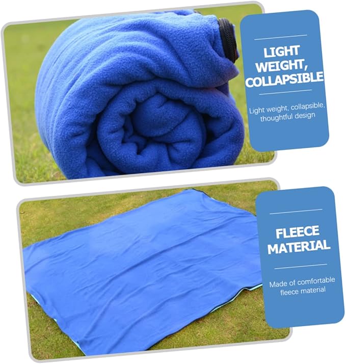 1pc Fleece Sleeping Bag for Outdoor Comfortable Picnic Blanket Washable Camping Mat Reusable Lawn Mat