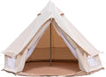 Bell Tent Yurt Tents with Carrying Bag 4 Seasons Waterproof Tent 6.5ft Sturdy Center Rod for Camping 100% Cotton Glamping Tents Breathable Holds up to 2 People