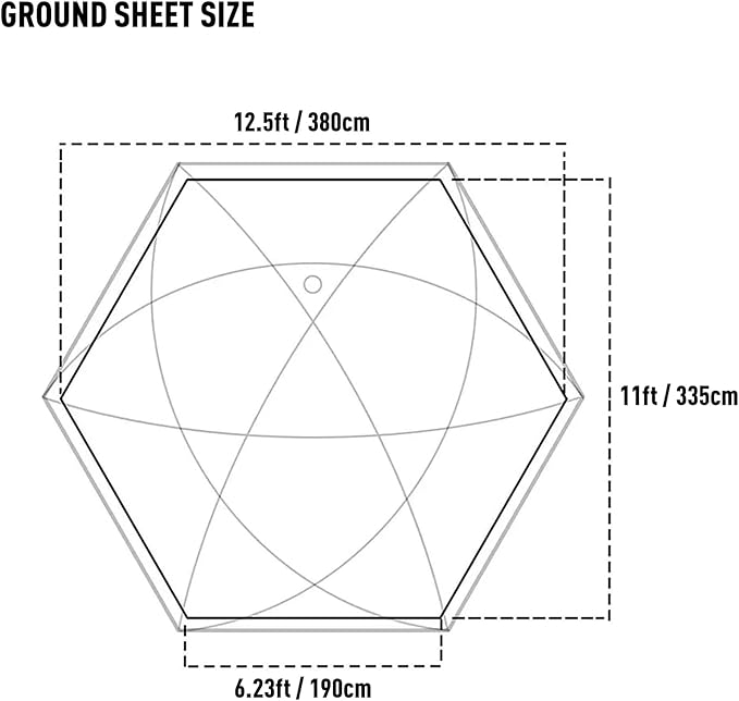 POMOLY Tent Ground Sheet for Dome X6 Series Flame Retardant Removable Ground Sheet Tent Accessories (Stove Area)