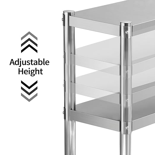 Stainless Steel Double Overshelf 12 X 30 Commercial Double Overshelf 2 Tier for Prep and Work Table in Kitchen Restaurant and Home