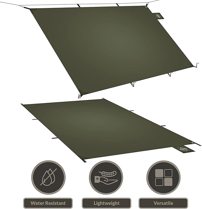 onewind Shelter Camping Tarp Set Include Emergency Shelter BugNet and Tent Footprint Ripstop Silnylon with Silicone PU Coating Survival Shelter Tent for Camping Hiking Backpacking