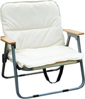 Folding Camping Chair with Seat Cushion Outdoor Foldable Seat Beach Chair Portable Camp Chair for Indoor Patio Travel Picnic Sports Khaki