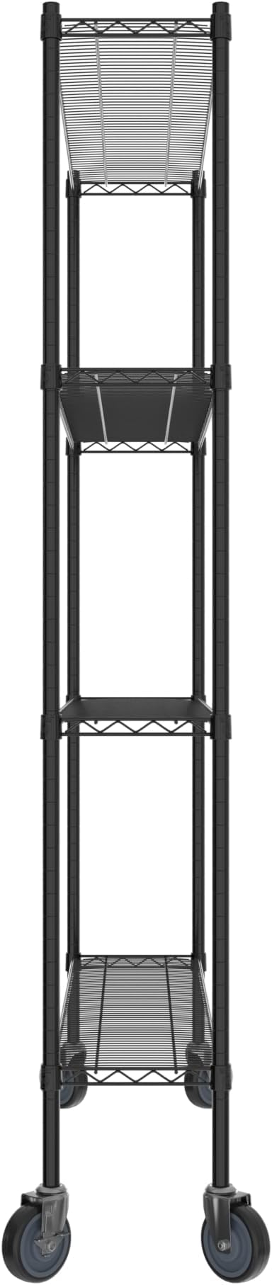Commercial NSF Listed Black Epoxy Mobile Wire Shelving Kit 12 x 54 x 80 with 4 Shelves Perfect for Warehouse Walk-in Refrigerator Freezer Grocery Store Restaurant Dishroom