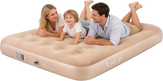 Queen Air Mattress with Built-in PumpBlow Up Mattress Self InflatablePortable Air Bed Guest Bed for Camping Hiking Travel Home