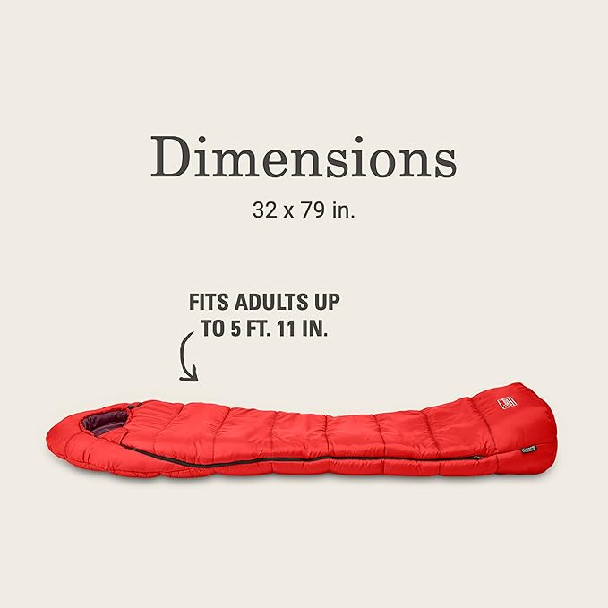 Coleman Sleeping Bag—Tidelands 40° Mummy Sleeping Bag for Adults