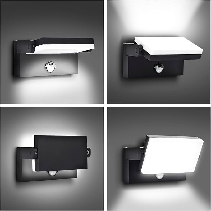 40W LED Wall Pack Lights Outdoor Motion Sensor360 °Rotation 5000K 6000K 4000K Selectable Exterior Flood Lighting Fixture Sconce for Porch Garage Patio