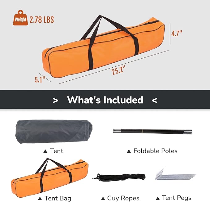 Outvita Camping Dome Tent 1-4 Person Waterproof Windproof Easy Setup Spacious Family Tents with Carry Bag &amp Rain Fly for Hiking Backpacking Traveling Glamping Beach