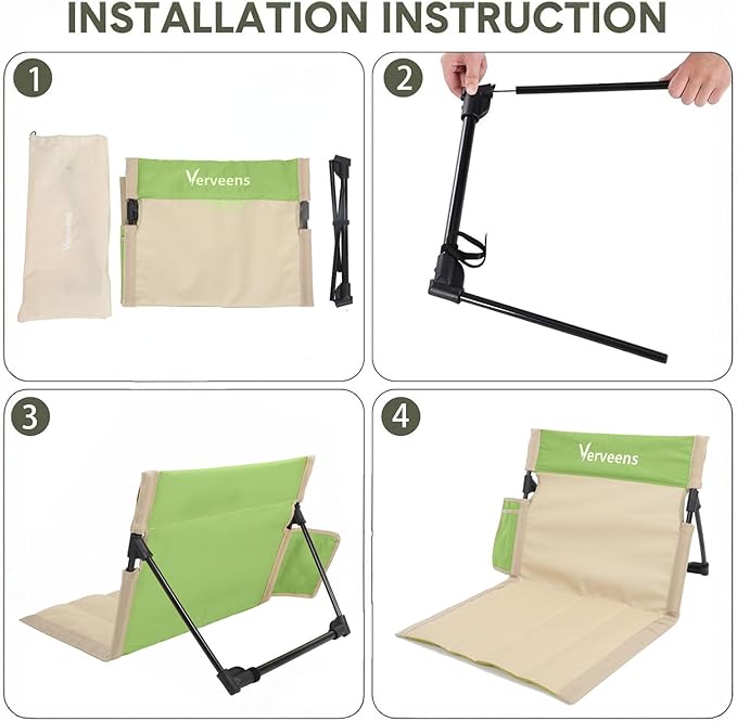 Extra Large Foldable Camping Chair with Cup HolderUltra-Light Portable Beach Chair with Carry Bag for Sunbathing Swimming Poolside Picnic Lawn Road Hiking Trips (Green)