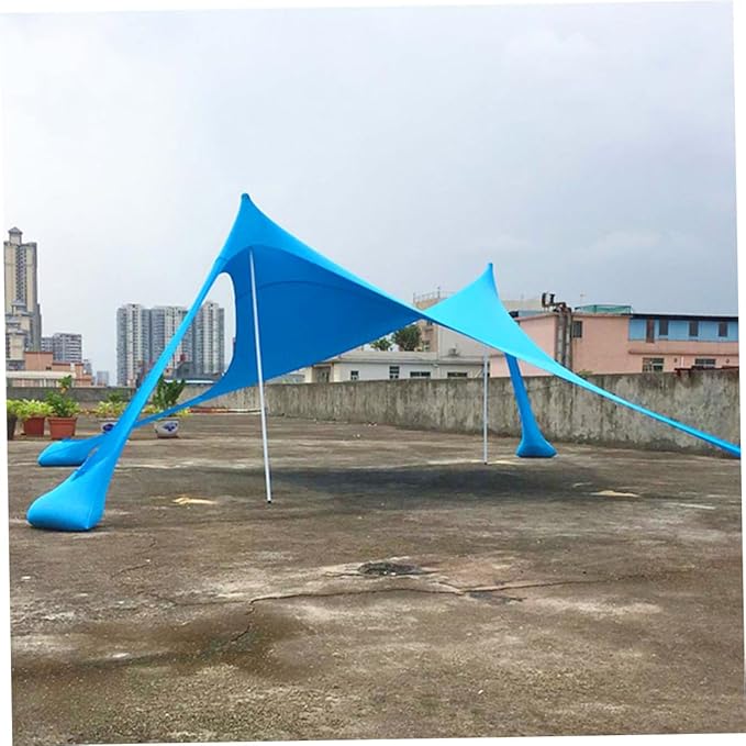 HANABASS Outdoor Beach Canopy Tent Multi Functional Sunshade for Camping Fishing and Outdoor Activities Blue Easy Setup Compact Storage for Family Relaxation