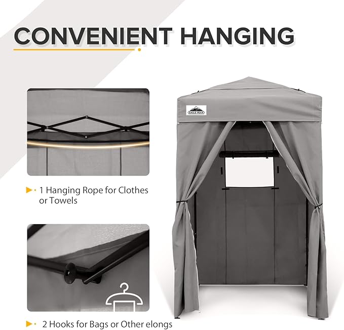 EAGLE PEAK Flex Ultra Compact 4x4 Pop-up Canopy Tent with Vented Top Sun Shelter Fast Set Up Changing Room Portable Privacy Canopy for Camping Photoshoots and More (Gray)