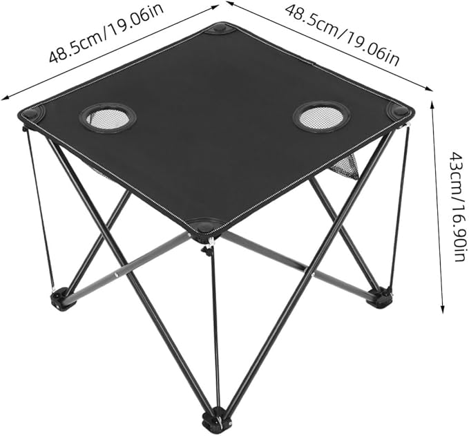 Portable Folding Picnic Table Outdoor Camping Table with Cup Holders Sturdy Frame Oxford Cloth