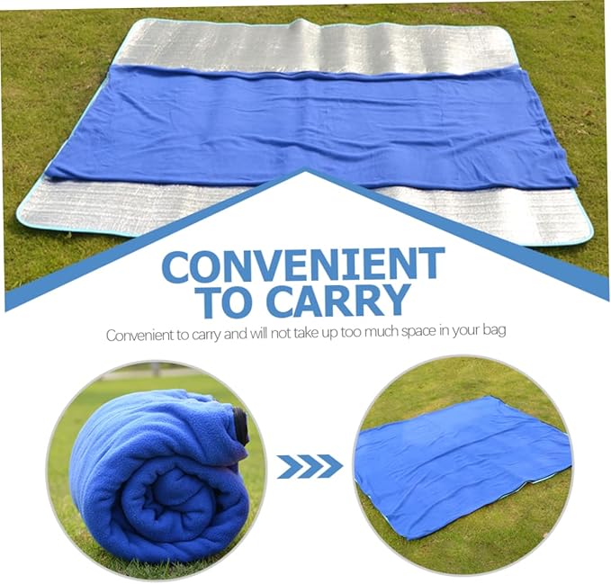 1pc Fleece Sleeping Bag for Outdoor Comfortable Picnic Blanket Washable Camping Mat Reusable Lawn Mat