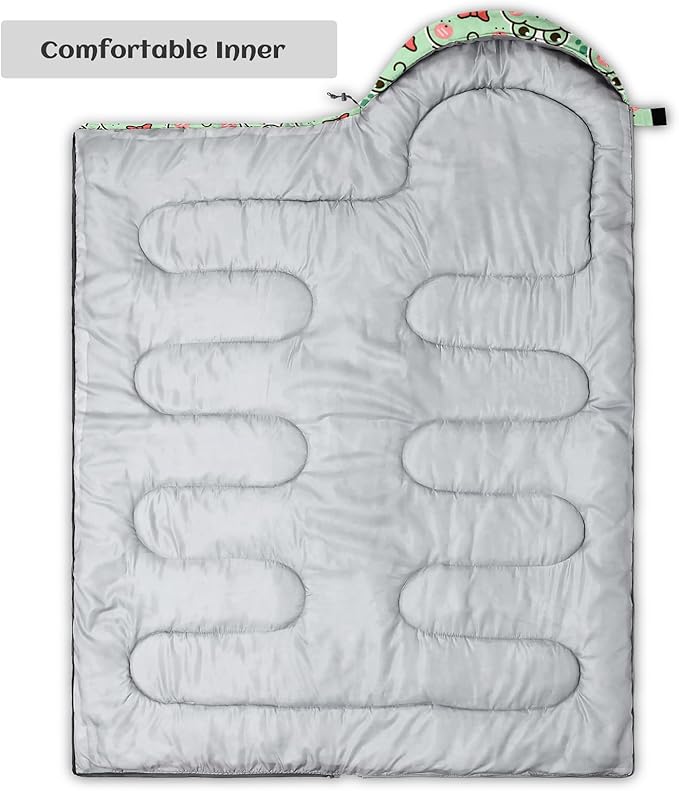 Sleeping Bags for Adults Youth Kids3D Printing Camping Sleeping Bag for Girls Boys Lightweight Waterproof Cold/Warm Weather Sleeping Bag for 3 Seasons