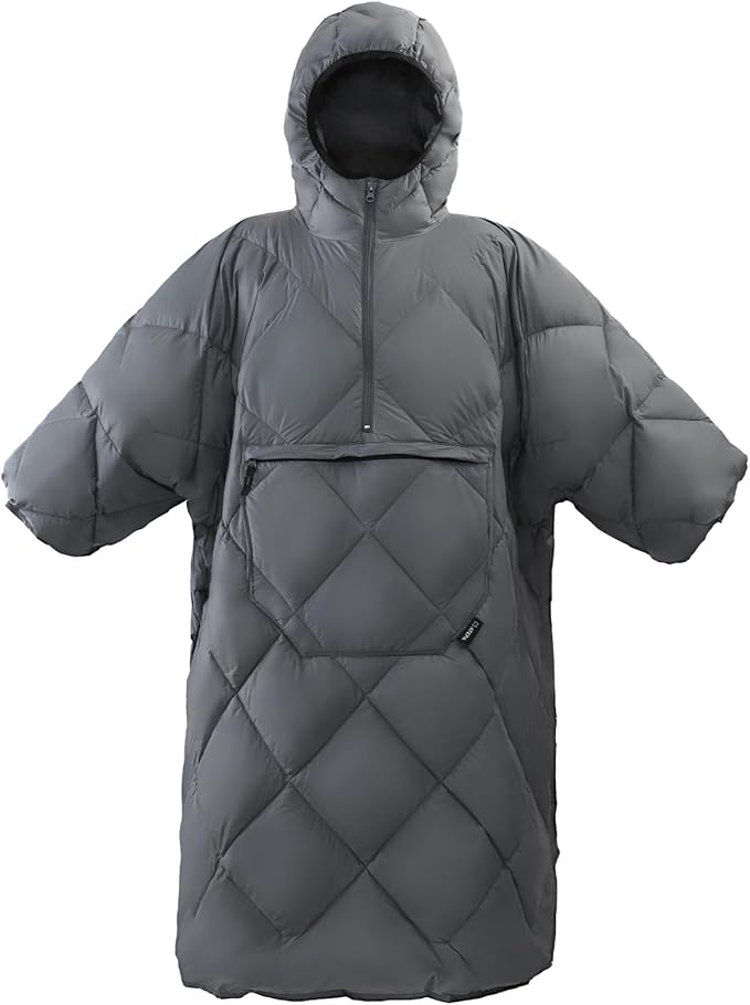 ATEPA Wearable Sleeping Bag Recycled Warm Winter Camping Blanket Wearable Poncho for Outdoor Stadium Sports Women Men