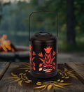 Regal Art &amp Gift Solar Flower Shadow Lantern Outdoor Waterproof Garden Décor Ideal Gift for Women Mom Grandma – Hanging Metal Solar Lights for Yard Patio Backyard Porch Red