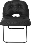 Saucer Accent ChairStylish Foldable Handbag Design for Living Room/Dorm (Black)