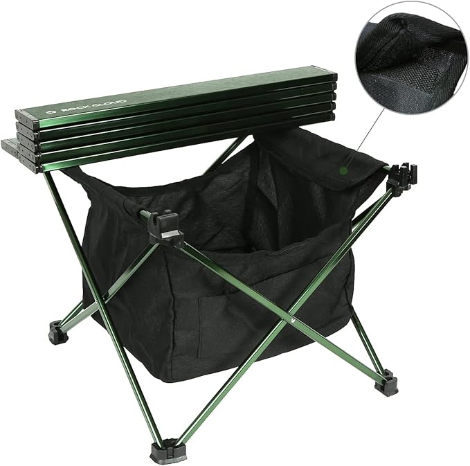 ROCK CLOUD Portable Camping Table Ultralight Aluminum Camp Table with Storage Bag Folding Beach Table for Camping Hiking Backpacking Outdoor Picnic Green