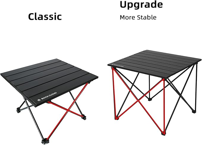 ROCK CLOUD Portable Camping Table Ultralight Aluminum Camp Table Folding Compact Beach Table for Camping Hiking Backpacking Outdoor Picnic Reinforced Small