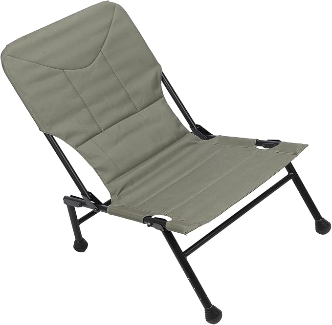 JTLB Camping Chair Folding Portable Oxford Fabric Chair with Adjustable Legs Cushion Anti Slip Anti-Tip for Outdoor Fishing
