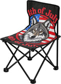 4th of July Independence Day Brown Wolf Compact Portable Chairs for Adults Ultra Lightweight Youth Camping Chair Carry Bag Included Hiking Chairs Backpacking Ultralight for Lawn Indoor