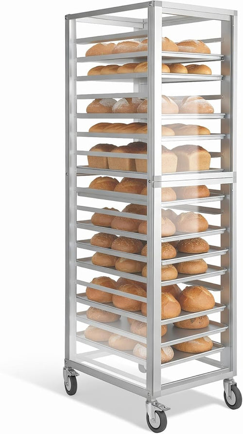18 Pan Commercial Bun Pan Rack with Wheels Heavy Duty Bun Racks NSF Listed Bakery Cart for Restaurant &amp Catering Baking Equipment 18.5x24.6x70in