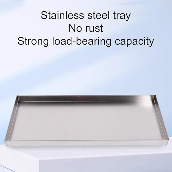 304 Stainless Steel Universal Water Tray - Rustproof 60x40cm (24x16in) - Perfect for Collecting Water Oil &amp Air Conditioning Condensers - Durable &amp Versatile Solution