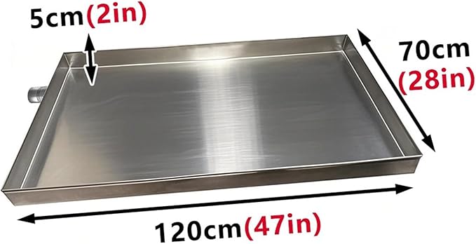 AC Water Catcher Drain Pan - Universal Condensate Tray for Air Conditioner Refrigerator BBQ Oil Catcher Kitchen Organizer &amp Pet Feeding (120x70cm / 47x28in)