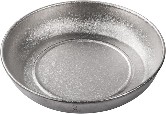 SILVERANT Titanium Camping Bowls Titanium Plate Ultra Thick &amp Durable Tableware Single Wall Cookware Mess Kit with Carry Mesh Bag for Outdoor Backpacking Hiking - Crystallized