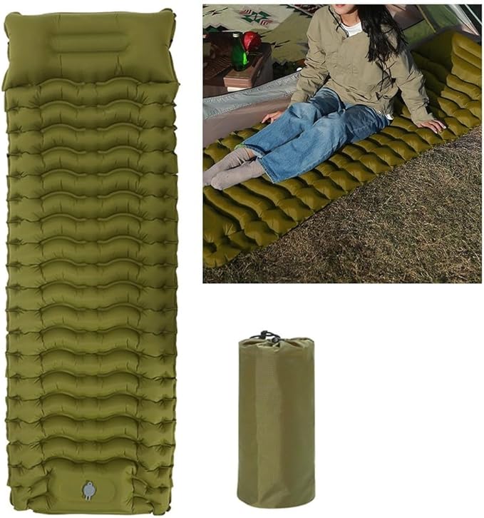 Portable Inflatable Mattress with Quick Foot Pump Ideal for Camping and Hiking Lightweight and Comfortable