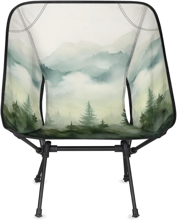 Honeybaby Folding Camping Chair Foggy Forest Camping Chairs Lightweight Portable Chair Outdoor Foldable Chairs for Camping Travel Picnic Beach Hiking