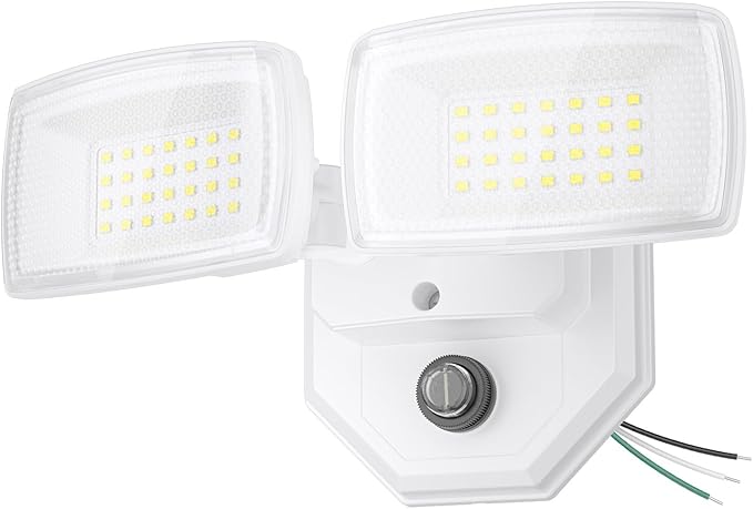 Onforu 32w 3200LM Dusk to Dawn Outdoor Lighting6500K Dual-Head Flood Light Outdoor with PhotocellIP66 Waterproof Security LightsExterior Daylight Off and Night On White Wall Light for Patio Garden